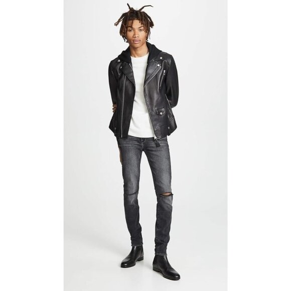 FRAME L'Homme Skinny Hubbell Grey Black Mid Rise Stretch Slim Leg Jeans, Size 30 - Picture 1 of 14